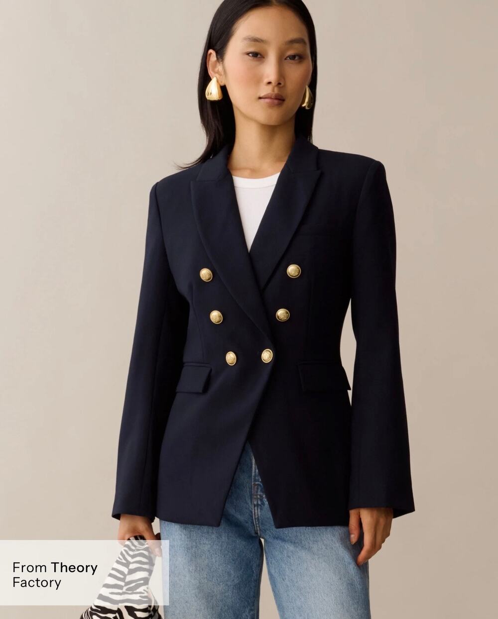 New few moda Caara Selva blazer double breasted nautical $197 sz S